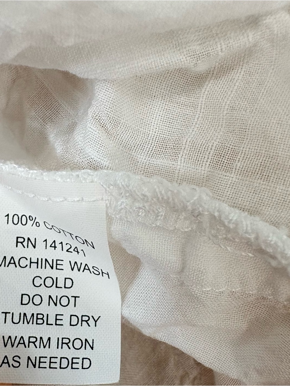 California Tailor White Cotton Gauze Henley Top S Made in USA Crinkle Blouse - Picture 5 of 8